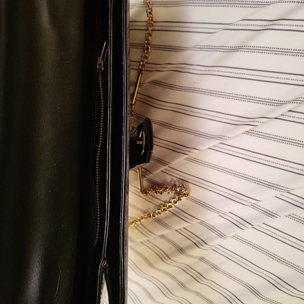 Vintage (70s) Black Patent Leather Clutch/Shoulder Bag - Picture 5 of 7